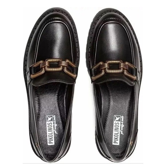 Pikolinos Women's Aviles Platform Loafers Black‎ EU 39 US 8.5 - Picture 1 of 9